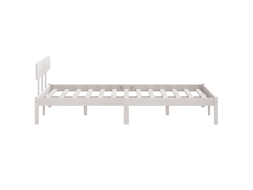 Cadre de lit sans matelas blanc bois massif 160x200 cm