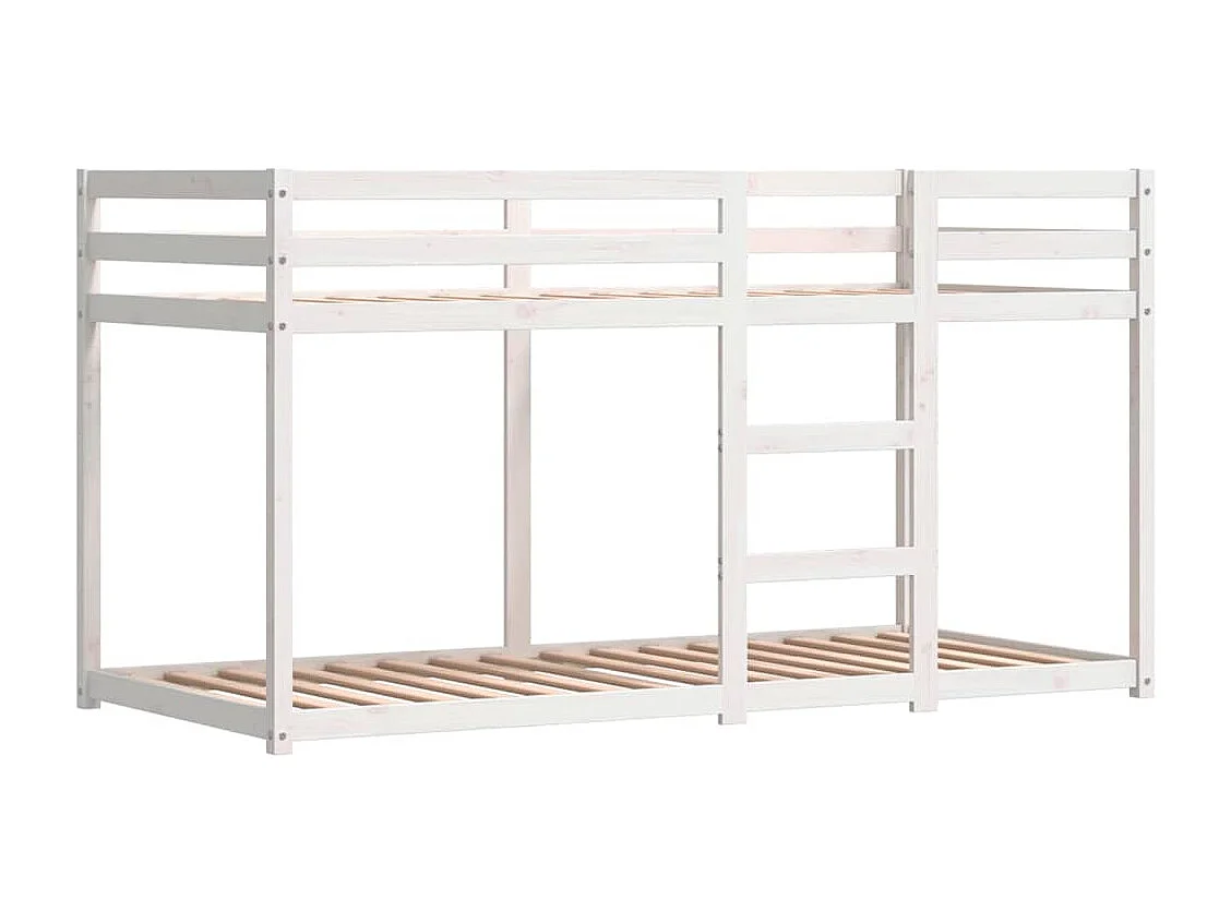 Etagenbett mit Vorhängen Rosa 90x200 cm Massivholz Kiefer