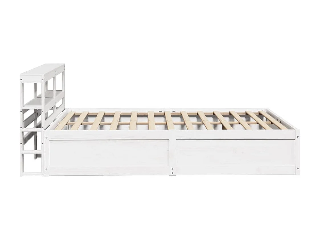 Estrutura de cama com cabeceira 140x200 cm pinho maciço branco