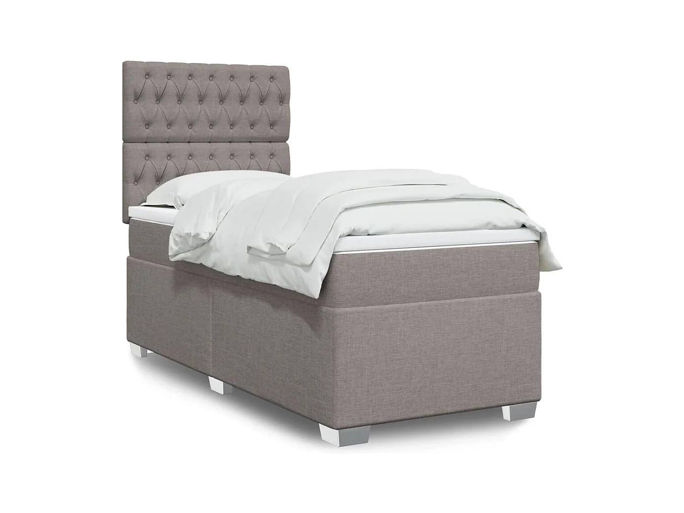 Sommier à lattes de lit avec matelas Taupe 90x200 cm Tissu