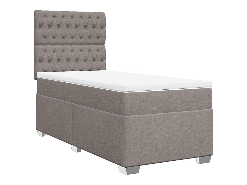 Boxspringbett mit Matratze Taupe 90x200 cm Stoff