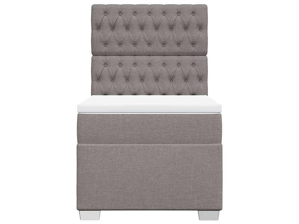 Boxspringbett mit Matratze Taupe 90x200 cm Stoff