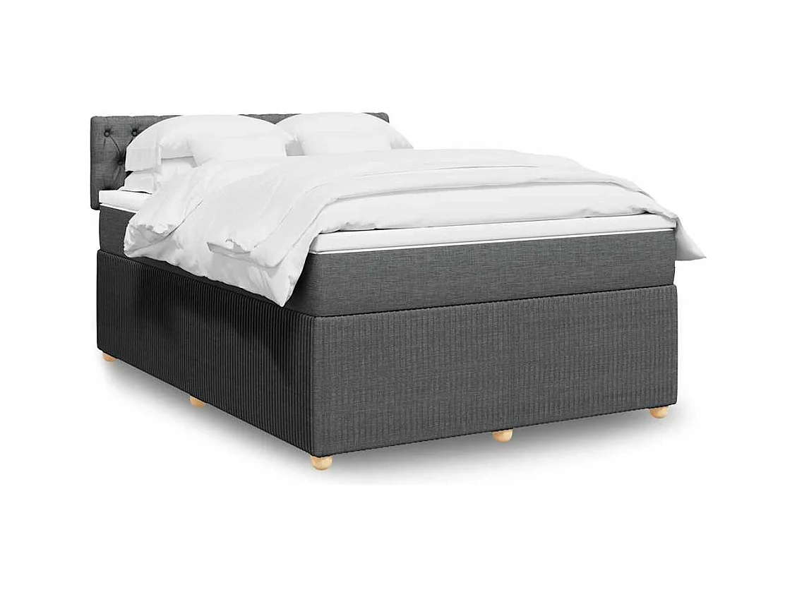Boxspring met matras stof donkergrijs 160x200 cm
