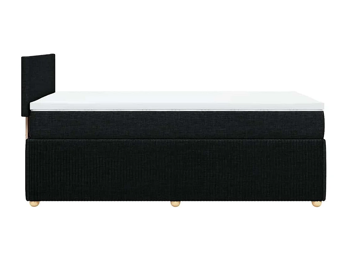 Cama com molas/colchão 90x200 cm tecido preto