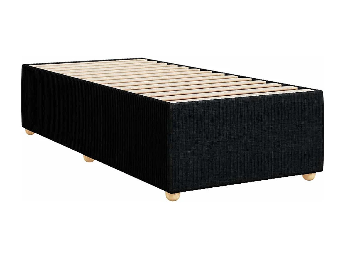 Cama com molas/colchão 90x200 cm tecido preto