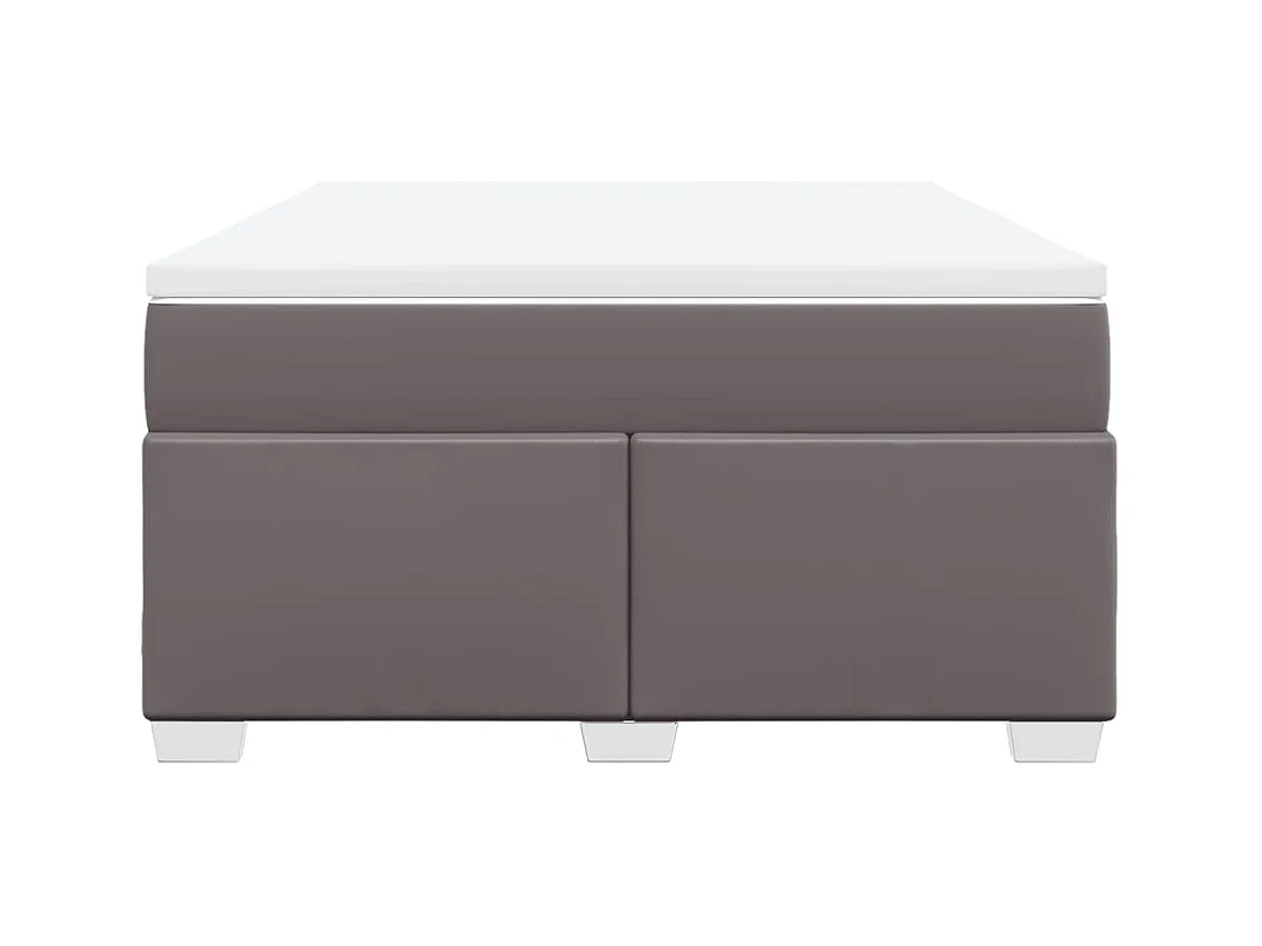 Boxspringbett mit Matratze Grau 160x200 cm Kunstleder