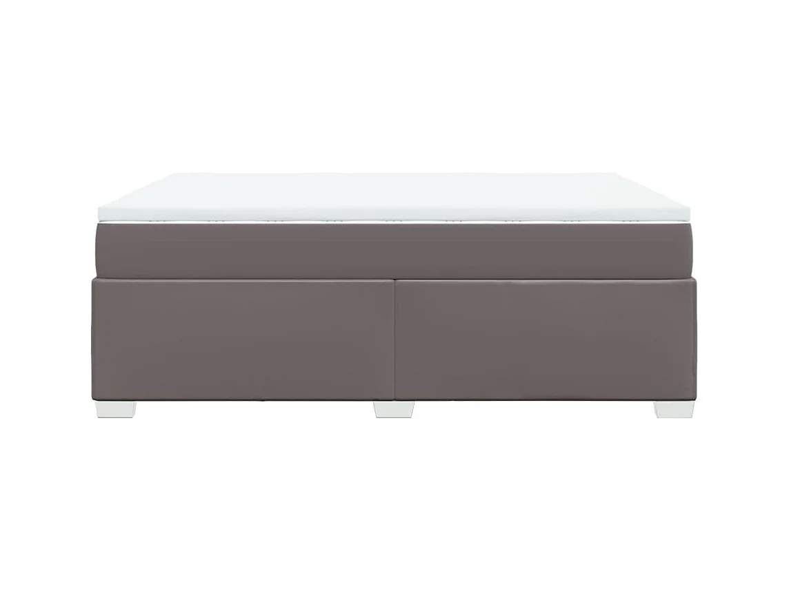 Boxspringbett mit Matratze Grau 160x200 cm Kunstleder
