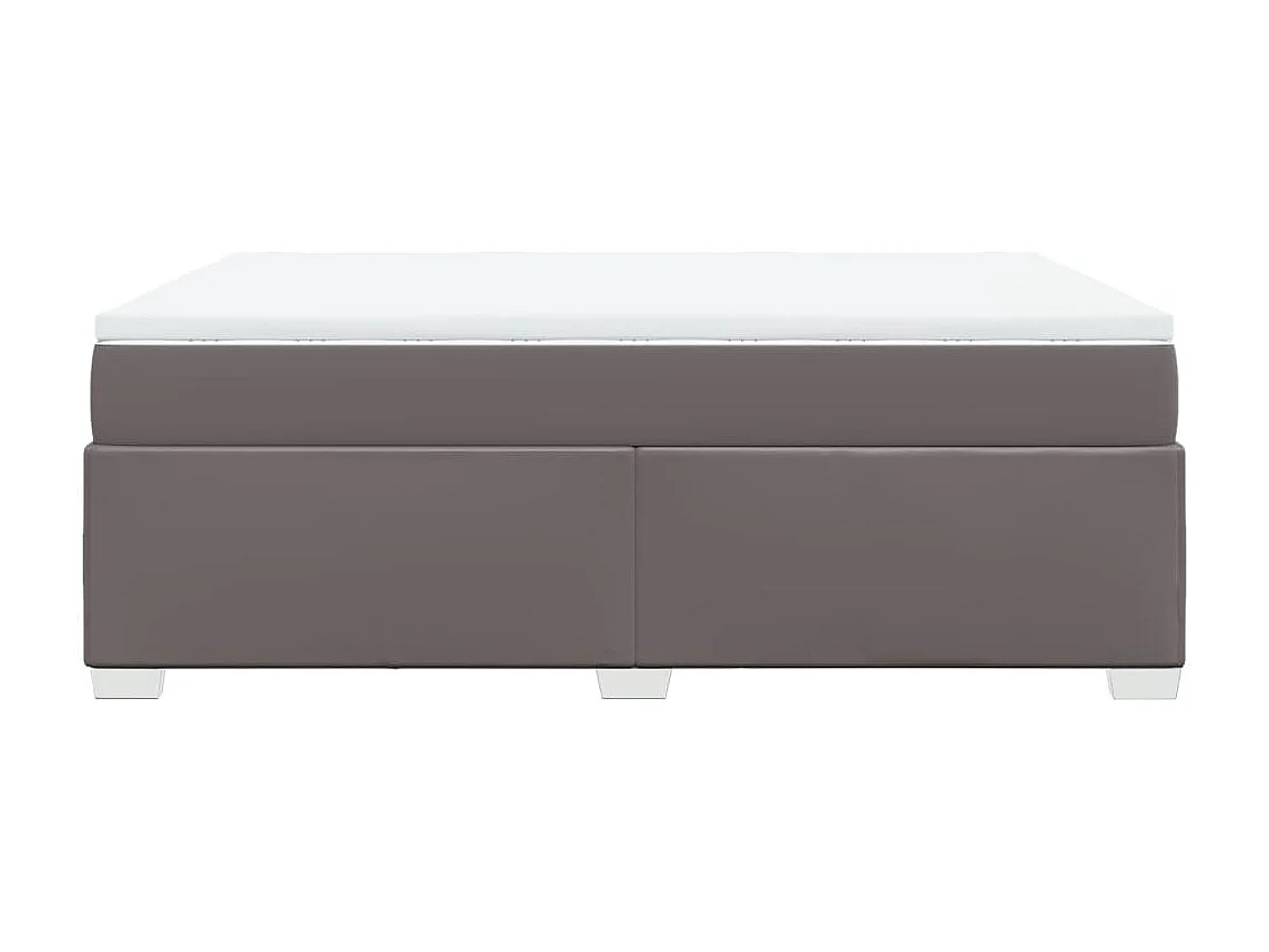 Boxspring met matras kunstleer grijs 160x200 cm