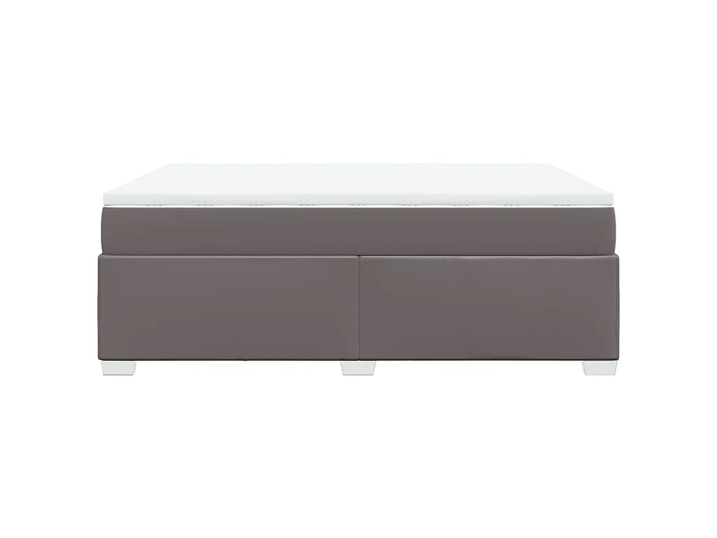 Sommier à lattes de lit avec matelas Gris 160x200 cm Similicuir