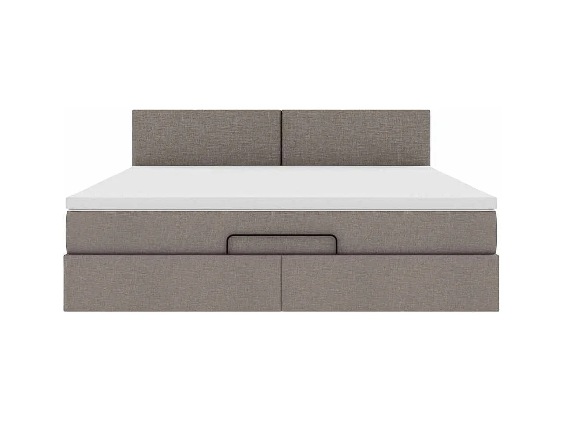 Lit ottoman avec matelas et LED Taupe 180x200cm tissu