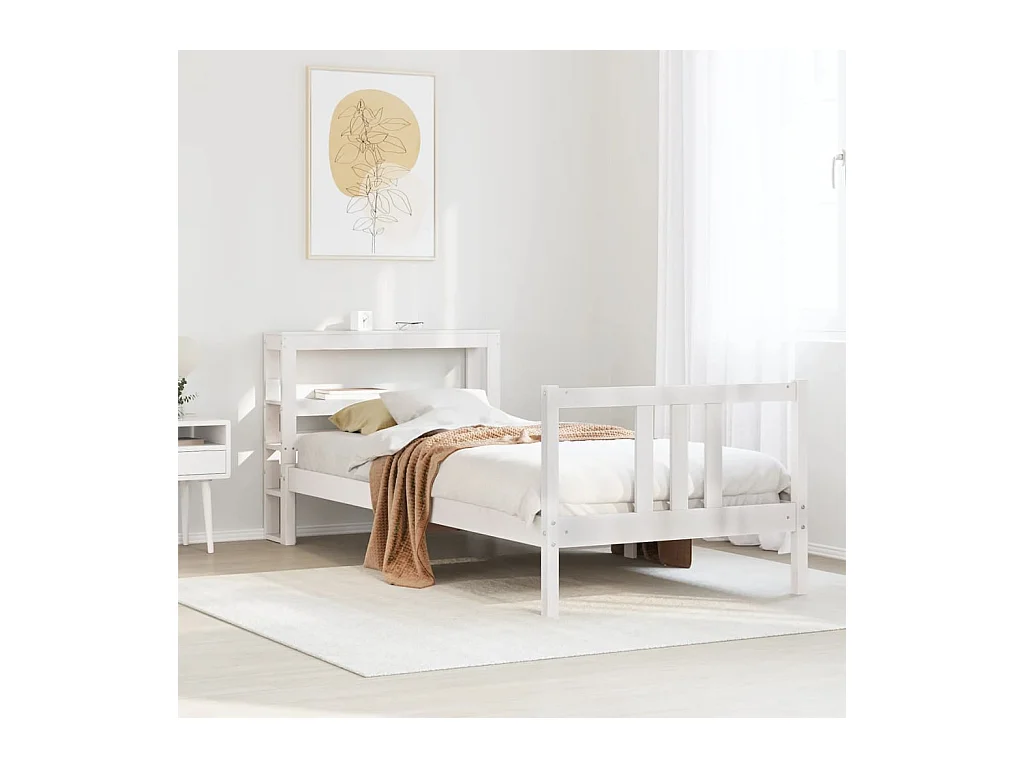 Giroletto con Testiera senza Materasso Bianco 90x200 cm