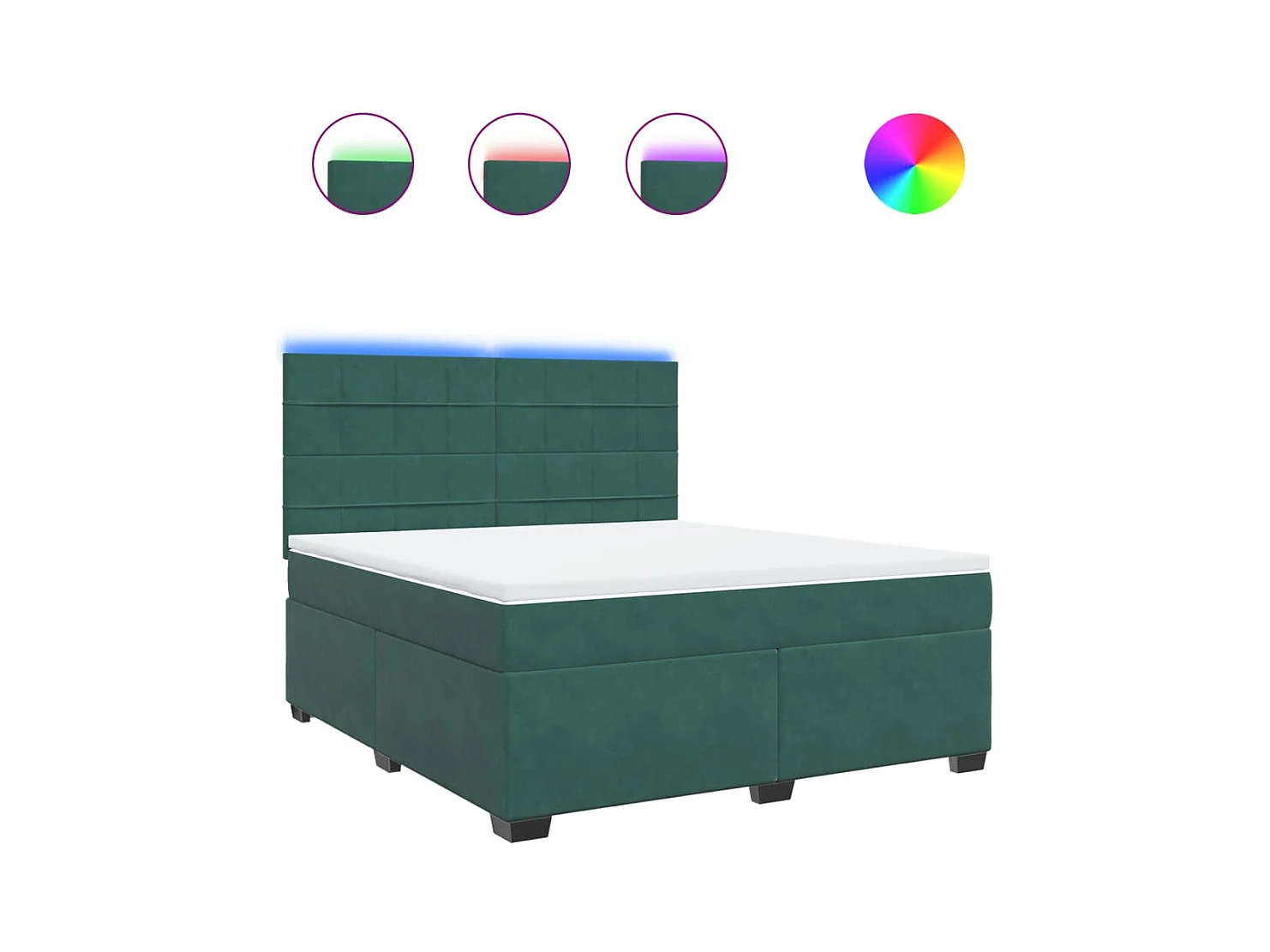 Boxspringbett mit Matratze Dunkelgrün 180x200 cm Samt