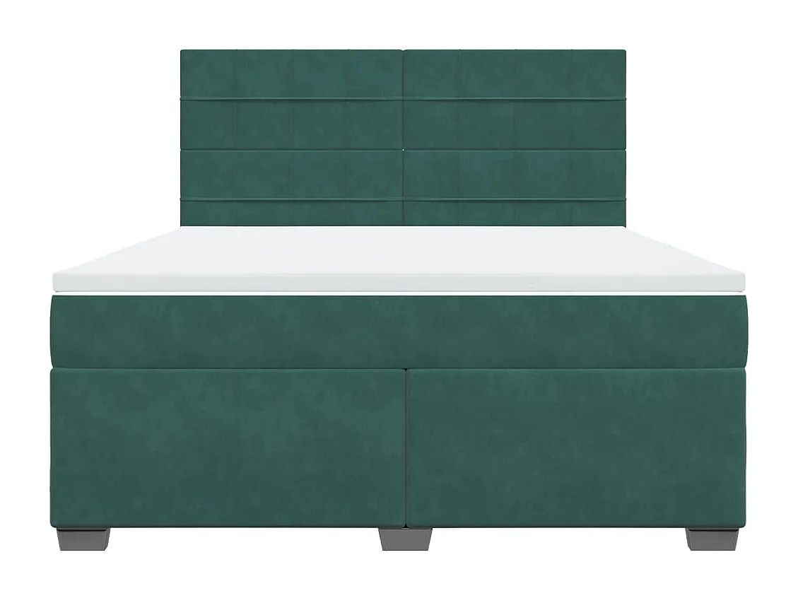 Boxspringbett mit Matratze Dunkelgrün 180x200 cm Samt