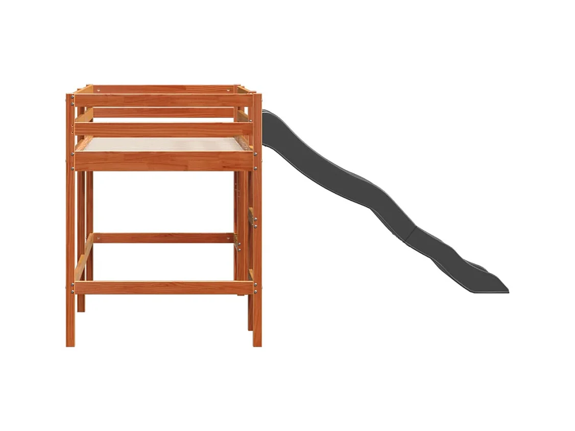 Lit mezzanine d'enfants sans matelas 90x190 cm bois pin massif