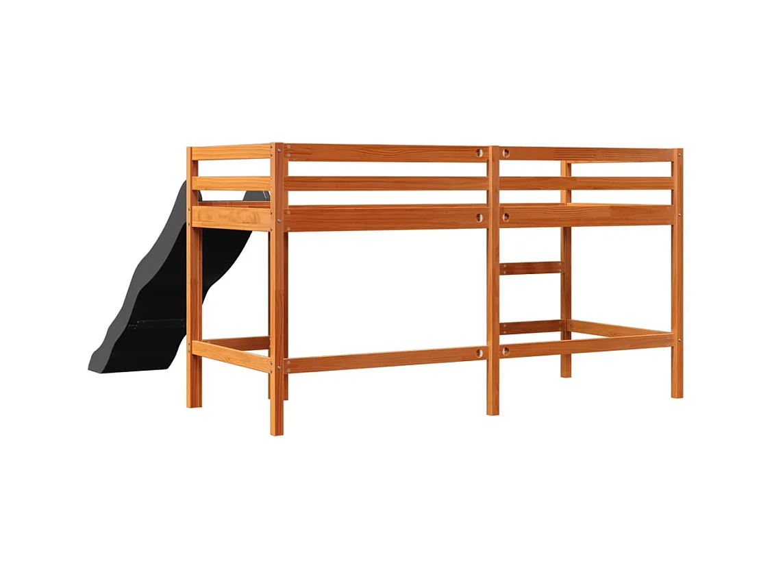 Lit mezzanine d'enfants sans matelas 90x190 cm bois pin massif