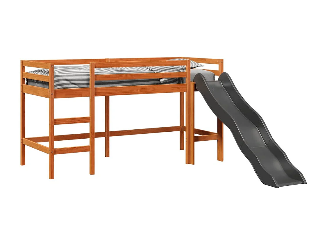 Lit mezzanine d'enfants sans matelas 90x190 cm bois pin massif