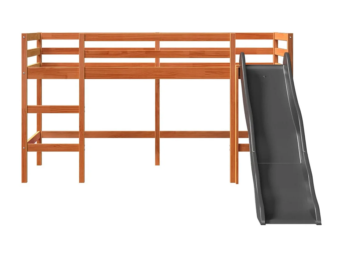 Lit mezzanine d'enfants sans matelas 90x190 cm bois pin massif