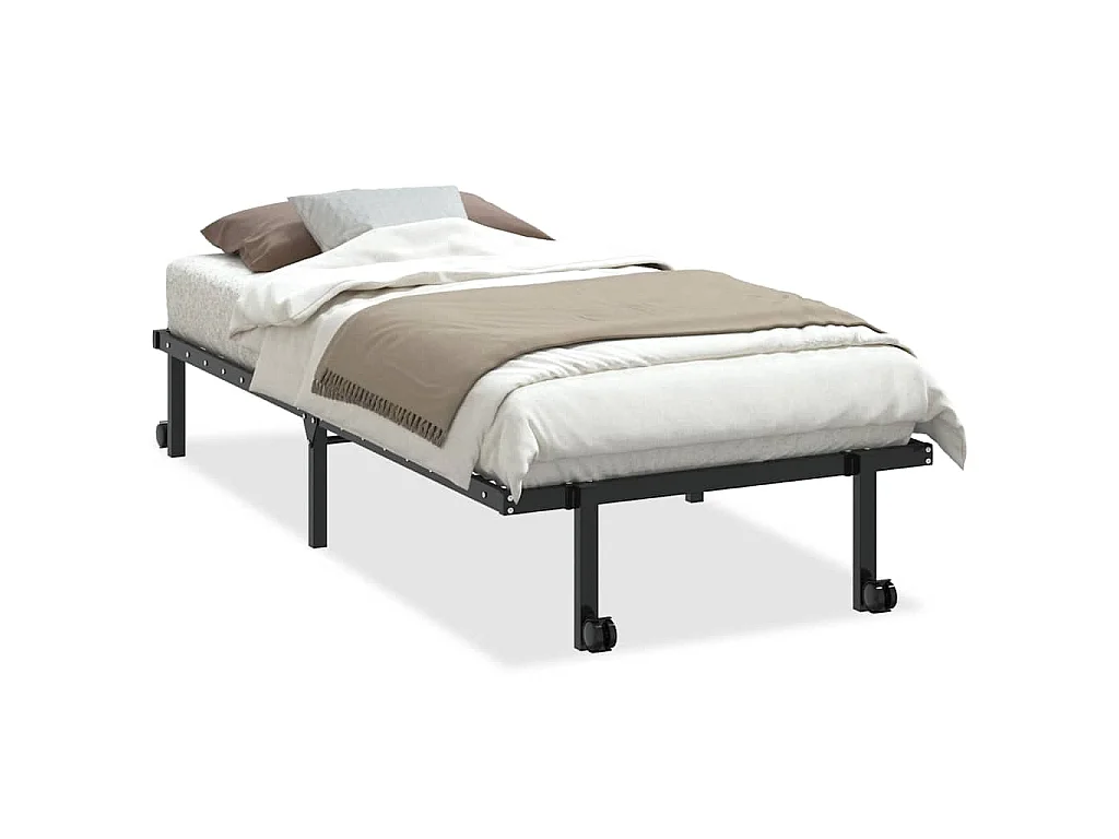 Bedframe zonder matras opvouwbaar 90x200 cm staal zwart