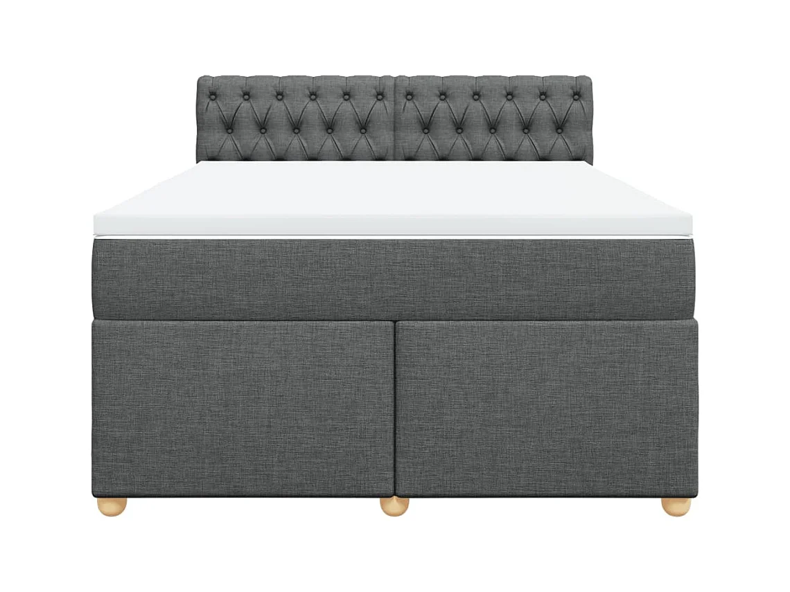 Sommier à lattes de lit avec matelas Gris foncé 140x200cm Tissu