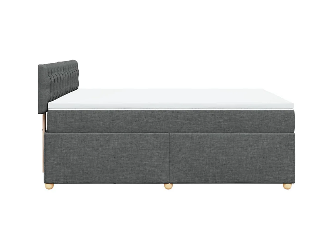 Sommier à lattes de lit avec matelas Gris foncé 140x200cm Tissu