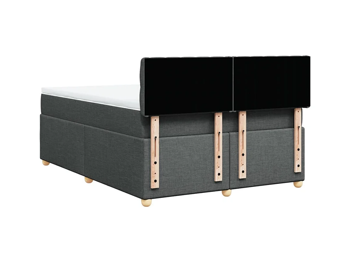 Sommier à lattes de lit avec matelas Gris foncé 140x200cm Tissu