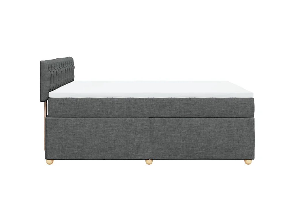 Boxspringbett mit Matratze Dunkelgrau 140x200 cm Stoff