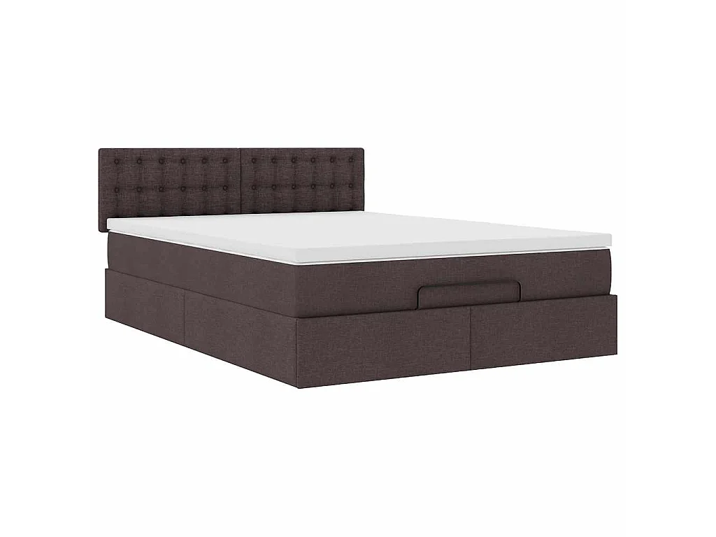 Ottoman bed met matras 140x200cm stof donkerbruin