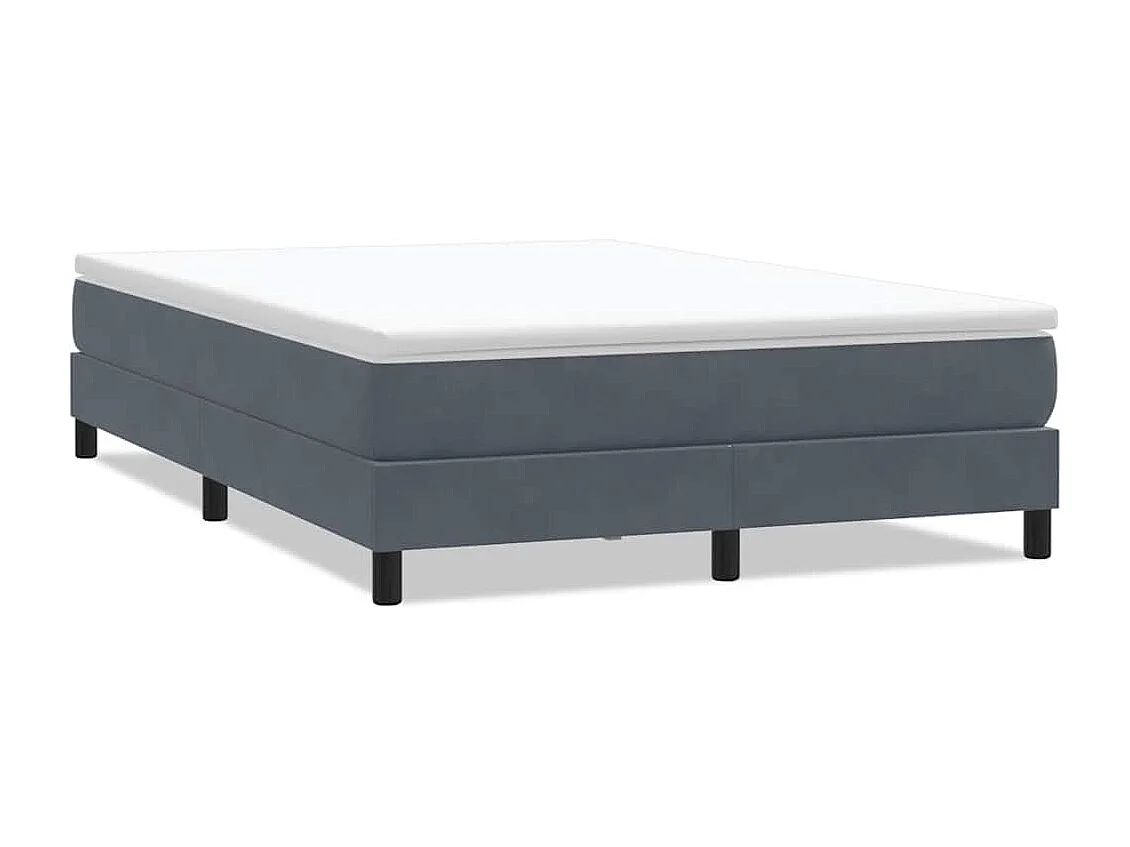 Boxspring zonder matras fluweel donkergrijs 140x220 cm