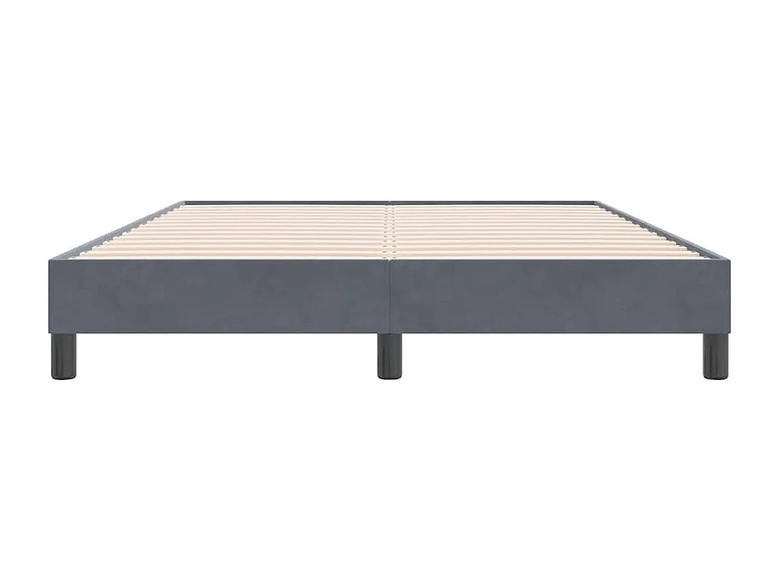 Boxspring zonder matras fluweel donkergrijs 140x220 cm