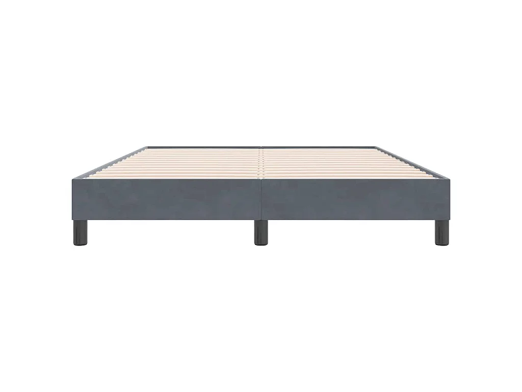 Cama box spring sin colchón gris oscuro terciopelo 140x220 cm