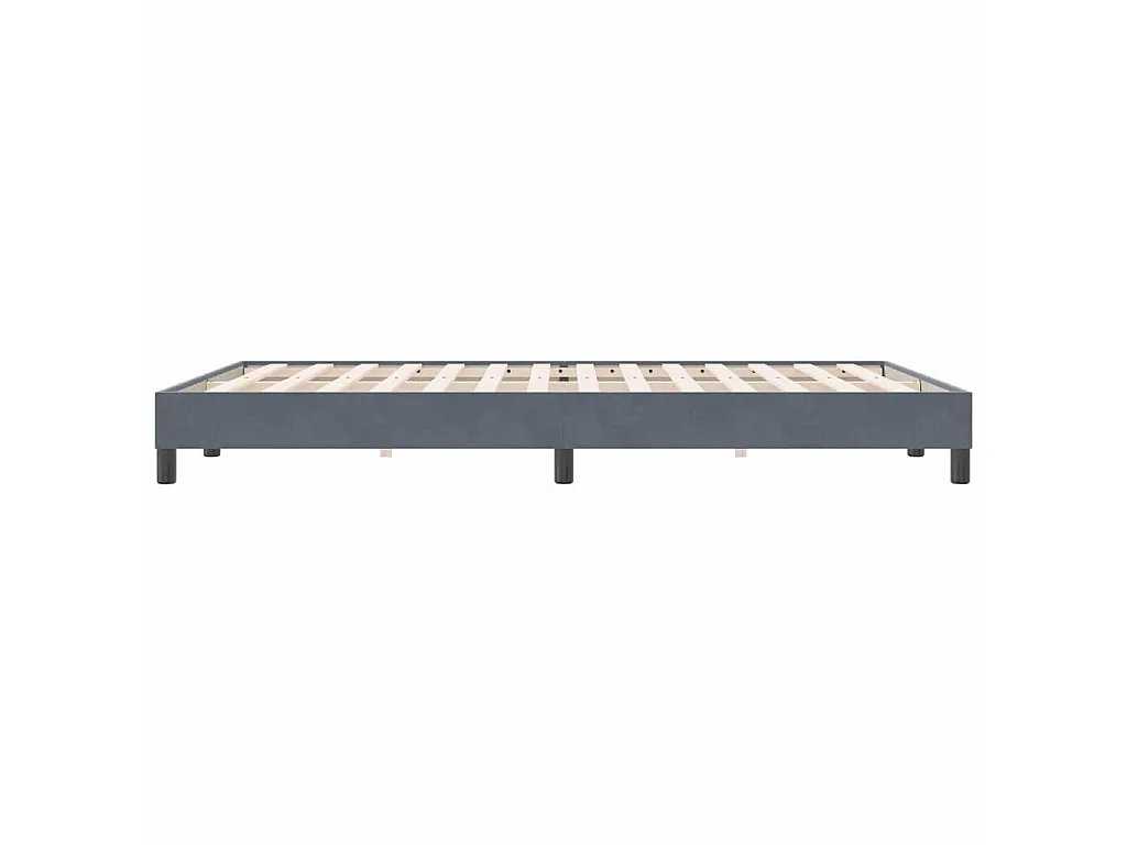 Cama box spring sin colchón gris oscuro terciopelo 140x220 cm