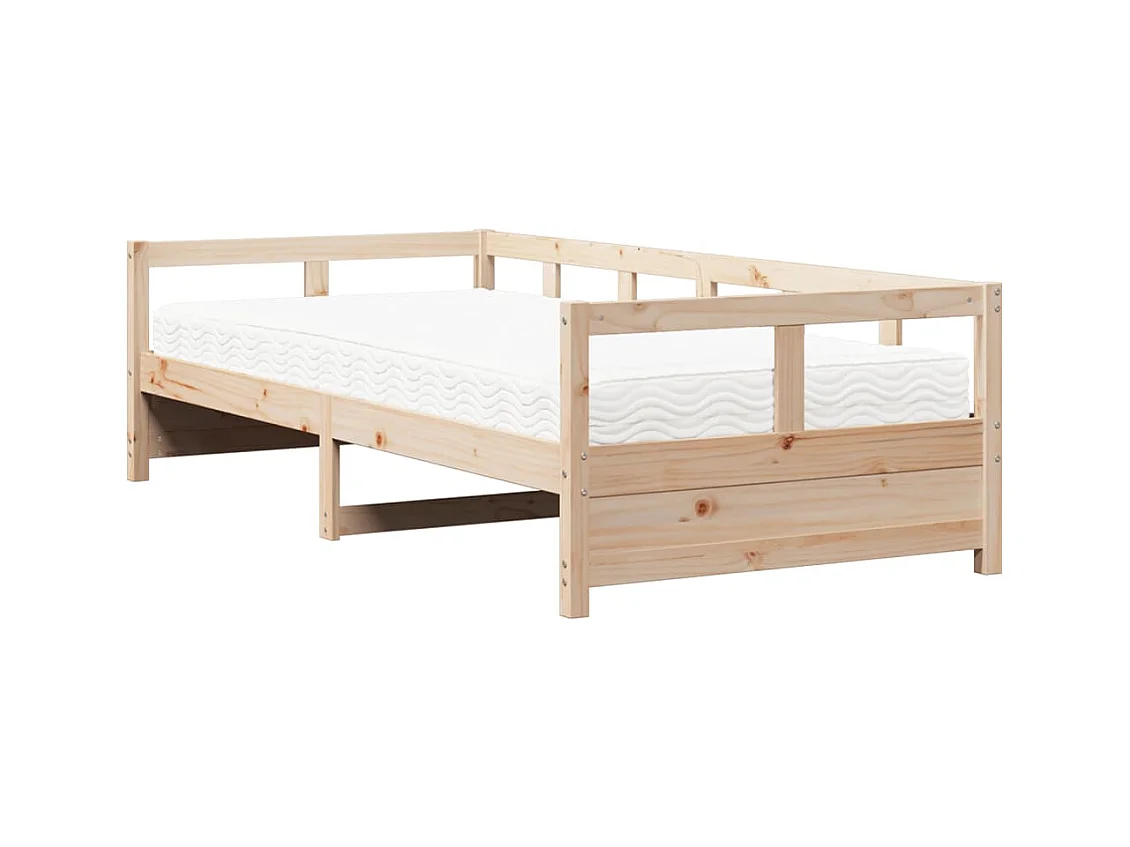 Dormeuse con Materasso 90x200 cm in Legno Massello di Pino