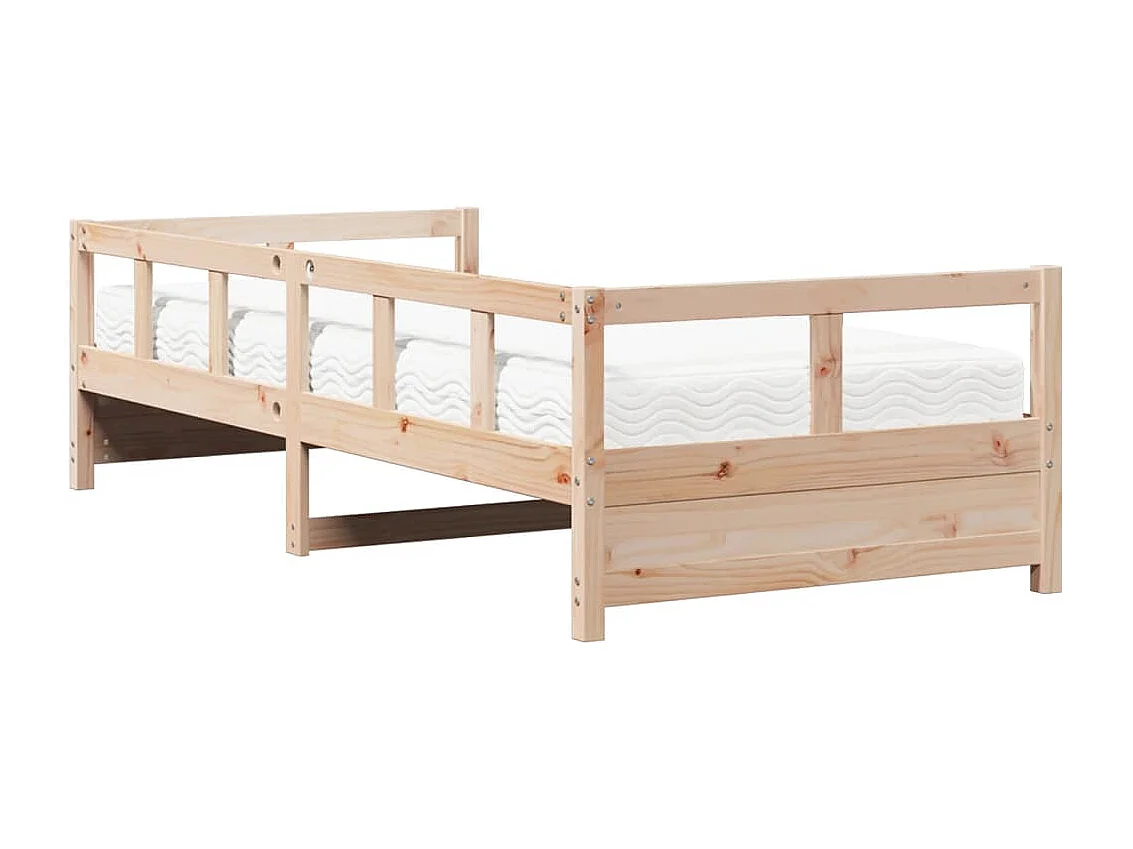 Sofá-cama com colchão 90x200 cm madeira de pinho maciça