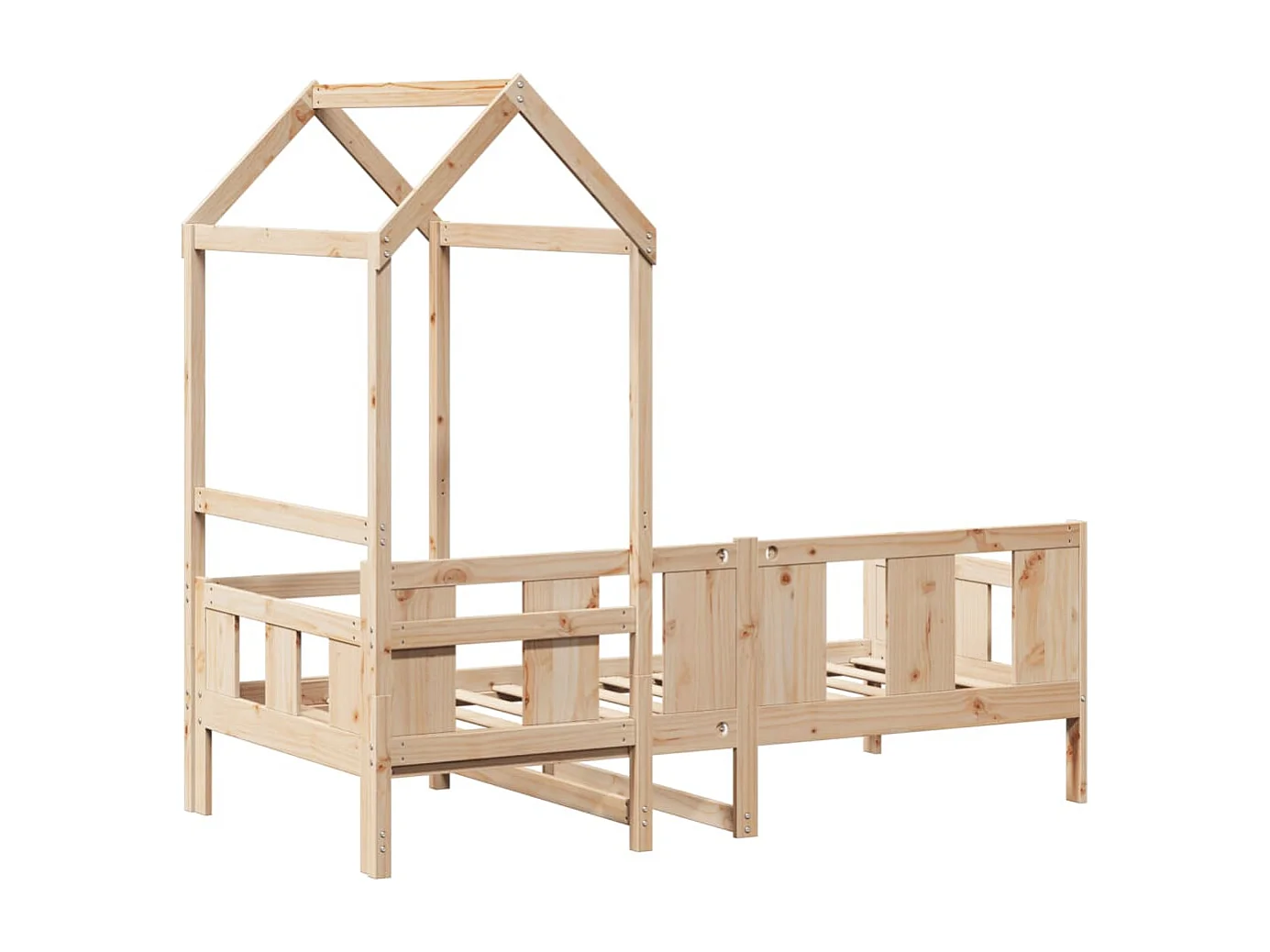 Lit de jour avec toit sans matelas 90x200 cm bois massif