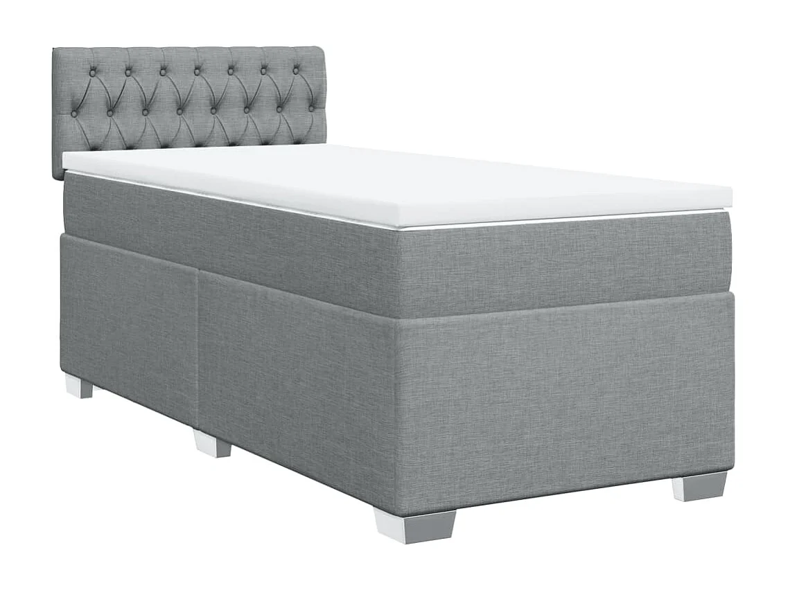 Sommier à lattes de lit et matelas Gris clair 90x190 cm Tissu