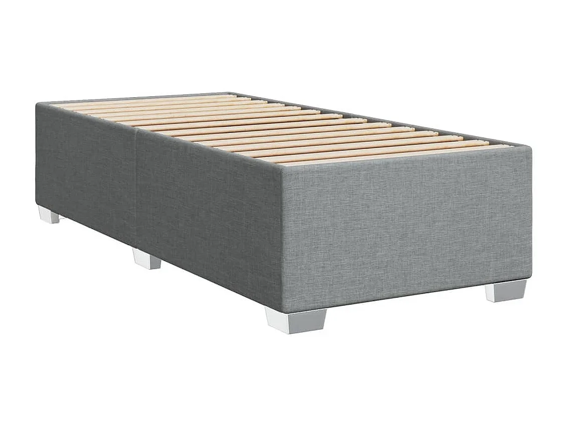 Sommier à lattes de lit et matelas Gris clair 90x190 cm Tissu