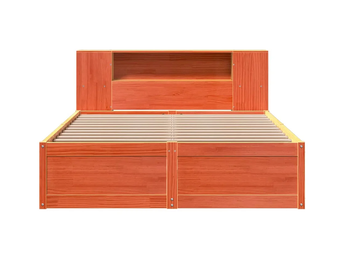 Cadre de lit sans matelas cire marron 160x200cm bois pin massif