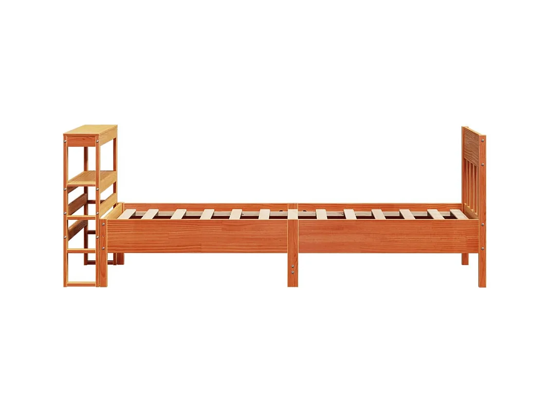 Massivholzbett ohne Matratze Wachsbraun 90x200 Kiefernholz