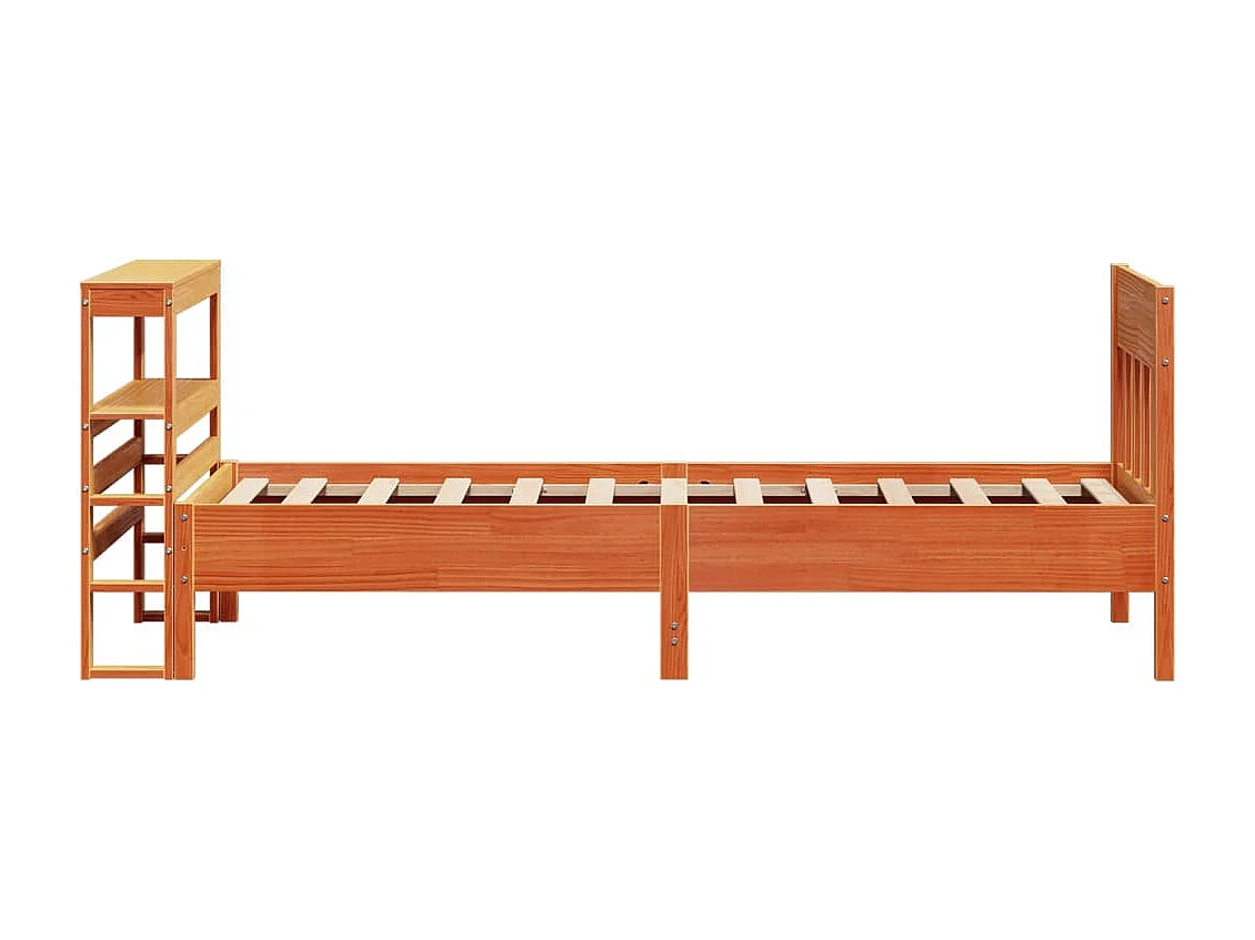 Bedframe zonder matras massief grenenhout wasbruin 90x200 cm