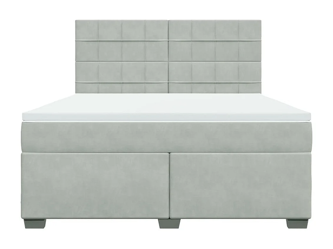 Boxspringbett mit Matratze Hellgrau 180x200 cm Samt