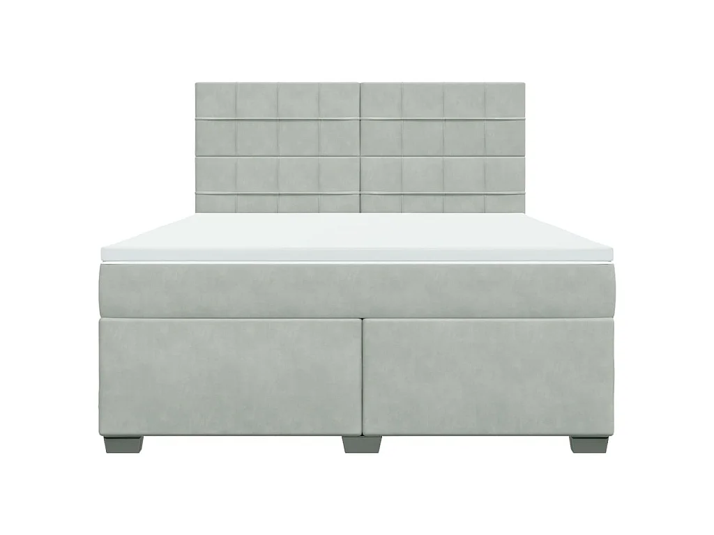 Sommier à lattes de lit et matelas Gris clair 180x200cm Velours