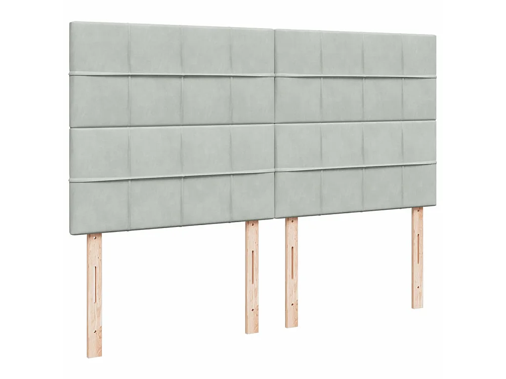 Sommier à lattes de lit et matelas Gris clair 180x200cm Velours