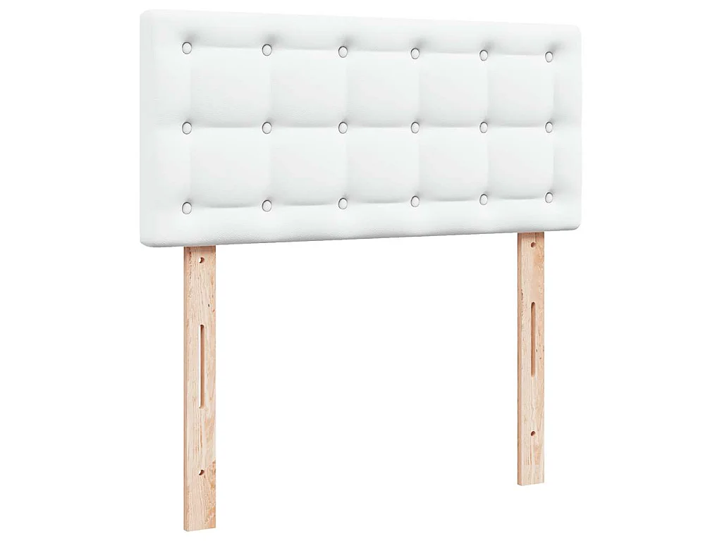 Ottomaanse bed met matras 90x200cm kunstleer wit