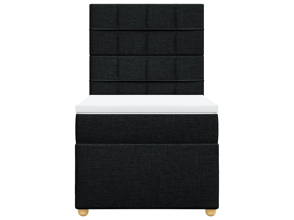 Cama com molas/colchão 100x200 cm tecido preto