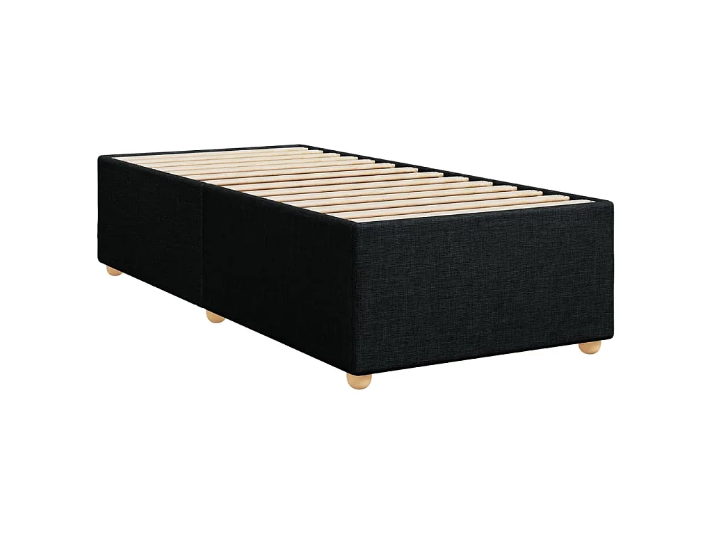 Cama com molas/colchão 100x200 cm tecido preto