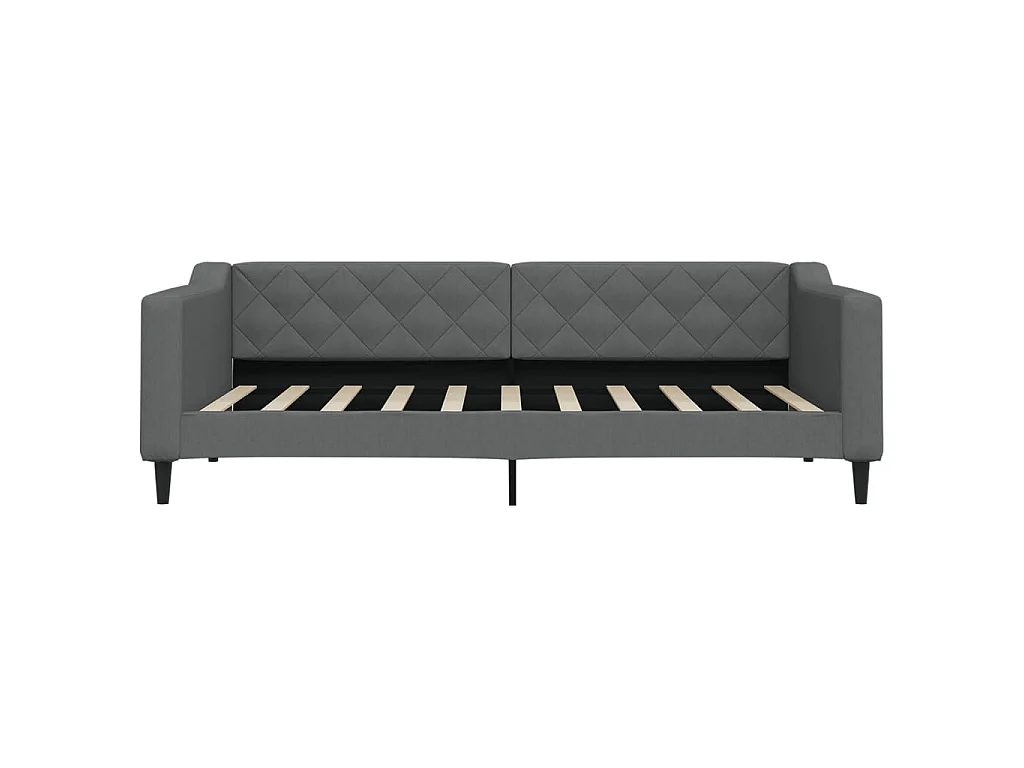 Tagesbett mit Matratze Dunkelgrau 90x190 cm Stoff
