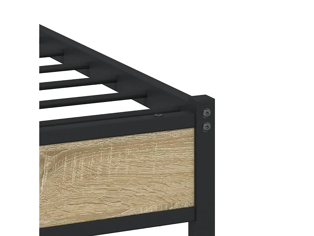 Estructura de cama sin colchón metal roble Sonoma 140x200 cm