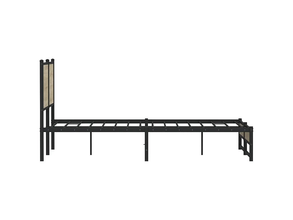 Estructura de cama sin colchón metal roble Sonoma 140x200 cm