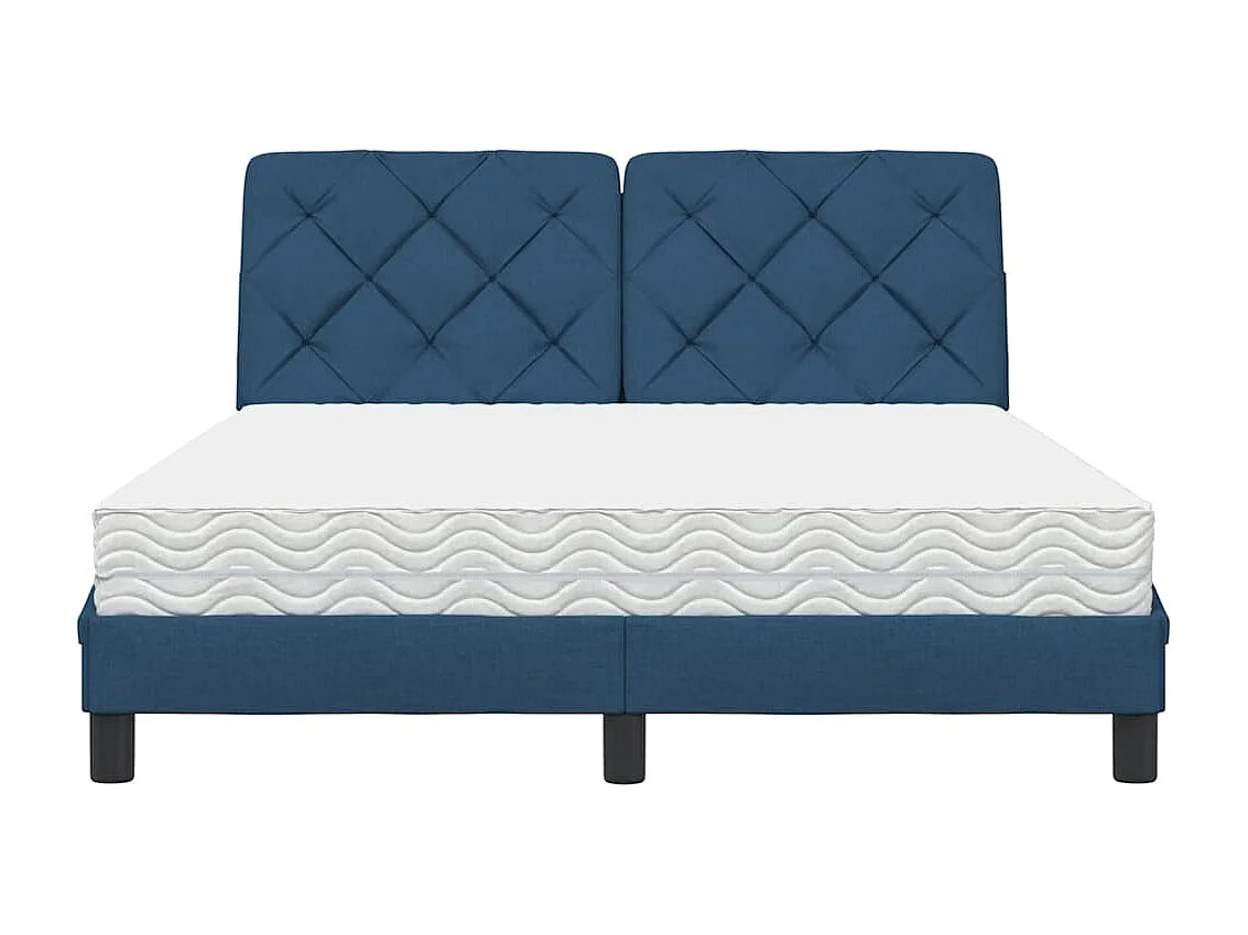 Bed met matras stof blauw 140x200 cm