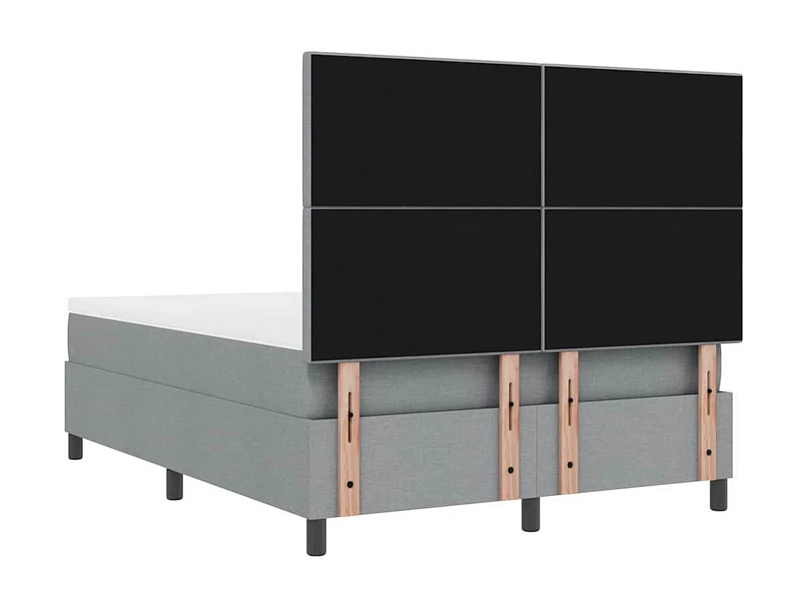 Lit à ressorts avec matelas Gris clair 140 x 190 cm tissu